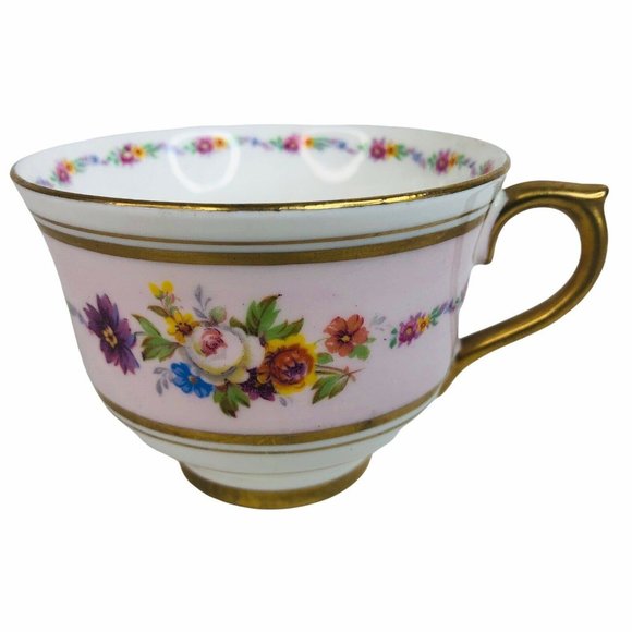 Colclough Tea Cup & Saucer Bone China Pink Flower Gold Trim Victorian England - Picture 2 of 12